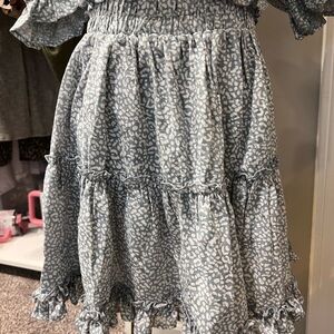 Charming Blue Patterned Kids Dress